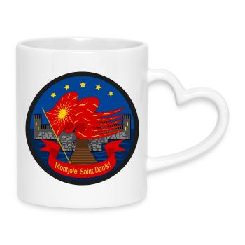 Oriflamme rouge: Drapeau et Forteresse - Mug avec anse en forme de cœur - blanc - Droite