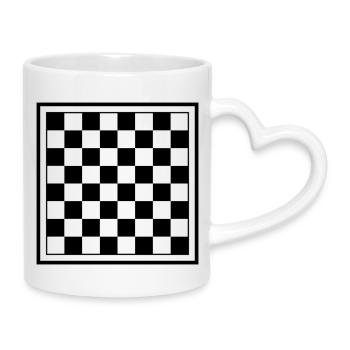 Échiquier - Mug avec anse en forme de cœur - blanc - Droite