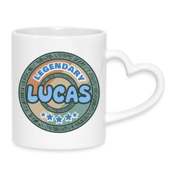 Dire Lucas - Mug avec anse en forme de cœur - blanc - Droite