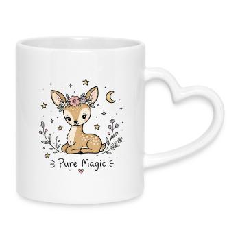 Astro-Jungfrau Reh – Pure Magic - Tasse mit Herzhenkel - Weiß - Rechts