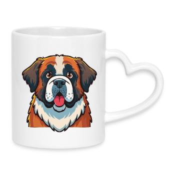 St. Bernard (portrait/comic) - Mug with Heart-Shaped Handle - white - Right