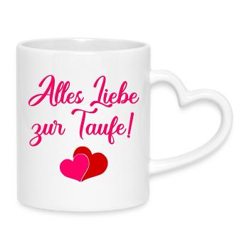 Baptism Sayings Baptism Baby - Mug with Heart-Shaped Handle - white - Right