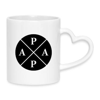 Cadeau de fête des pères Papa, bébé Papa - Mug avec anse en forme de cœur - blanc - Droite