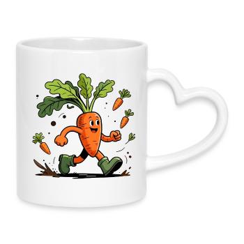 Spaßiger dynamischer Karottengärtner - Tasse mit Herzhenkel - Weiß - Rechts