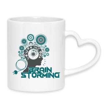Brainstorming Head – Office & Idées de bureau - Mug avec anse en forme de cœur - blanc - Droite