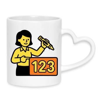 Enseignant Math 123 School - Mug avec anse en forme de cœur - blanc - Droite