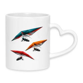 Polygon Hang Gliders Trio - Tasse mit Herzhenkel - Weiß - Rechts