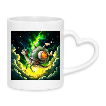 Stellar Snail of Steam and Light - Mug with Heart-Shaped Handle - white - Right