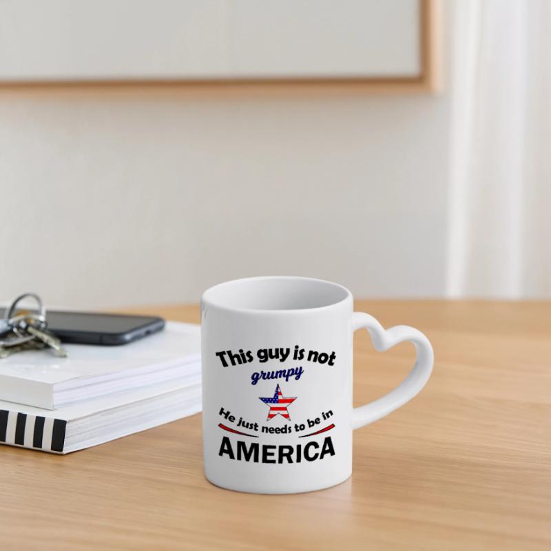Grumpy Star mit US Flaggenstern Tasse mit Herzhenkel