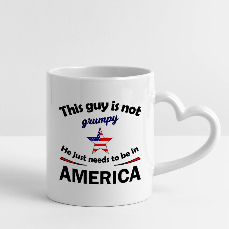 Grumpy Star mit US Flaggenstern Tasse mit Herzhenkel