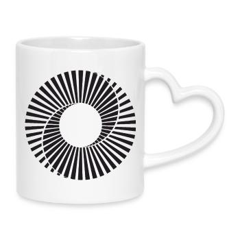 Scanimation spiral design - Mug with Heart-Shaped Handle - white - Right