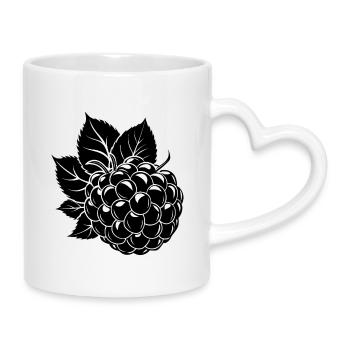 Brombeeren - Tasse mit Herzhenkel - Weiß - Rechts