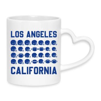 Motifs du football américain californien à Los Angeles - Mug avec anse en forme de cœur - blanc - Droite