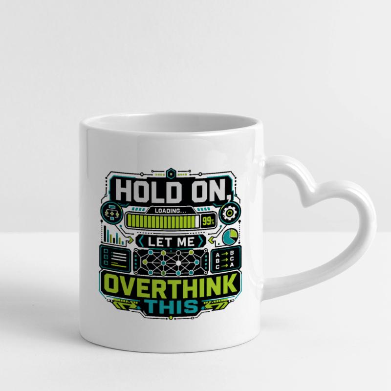Overthink This Loading Screen Mug with Heart-Shaped Handle