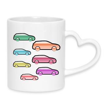 Automobiles - Mug avec anse en forme de cœur - blanc - Droite
