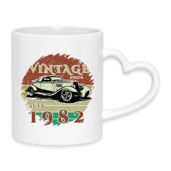 44e anniversaire - Classiques - Millésime depuis 07/1982 - Mug avec anse en forme de cœur - blanc - Droite