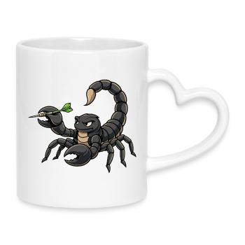 Le Scorpion avec des fléchettes - Mug avec anse en forme de cœur - blanc - Droite