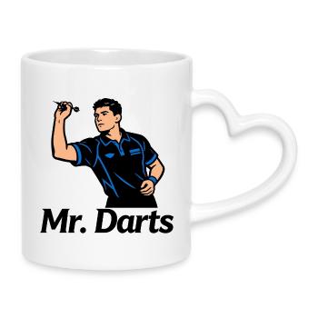 Darter darts darts - Mug with Heart-Shaped Handle - white - Right