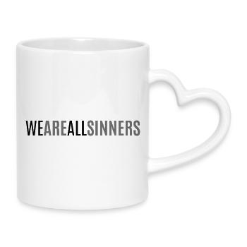 We are all sinners - Mug with Heart-Shaped Handle - white - Right