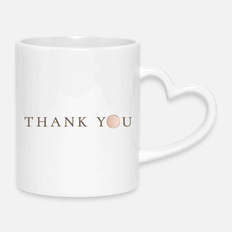 Envoyez un message JUSTE MERCI en signe de gratitude - Mug avec anse en forme de cœur - blanc