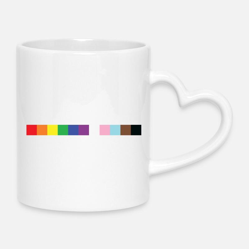 LGBTQ colour medal  - Mug with Heart-Shaped Handle - white