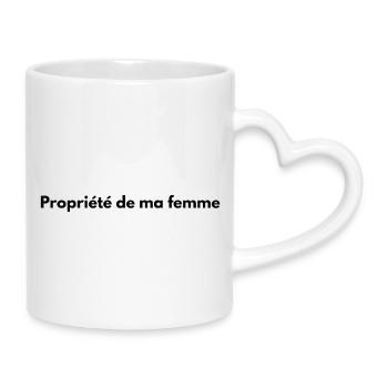 Propriété de ma femme - Mug avec anse en forme de cœur - blanc - Droite