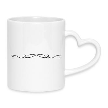 Ornament Linie - Tasse mit Herzhenkel - Weiß - Rechts