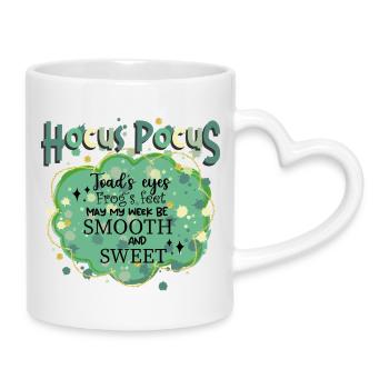 Hocus Pocus/Yeux de crapaud.... Sort pour Halloween - Mug avec anse en forme de cœur - blanc - Droite