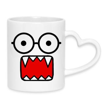 Retro Y2K Monster Emo Halloween - Mug with Heart-Shaped Handle - white - Right