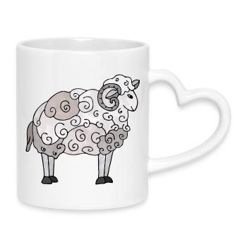 Ram - Mug with Heart-Shaped Handle - white - Right