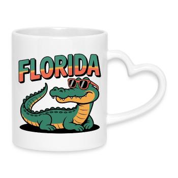 Florida Alligator - Tasse mit Herzhenkel - Weiß - Rechts