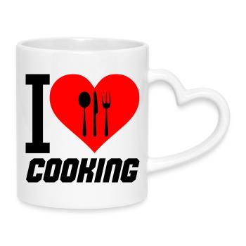 i_love_cooking_02 - Tasse mit Herzhenkel - Weiß - Rechts