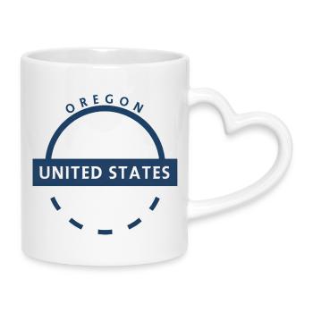 Oregon-Emblem, USA - Tasse mit Herzhenkel - Weiß - Rechts