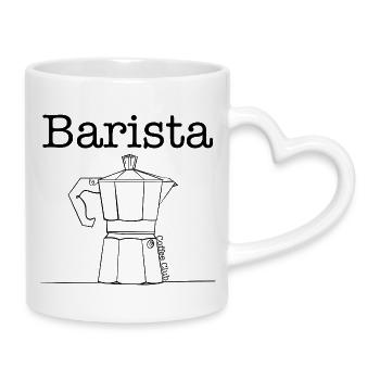 Barista Moka Pot - Mug avec anse en forme de cœur - blanc - Droite