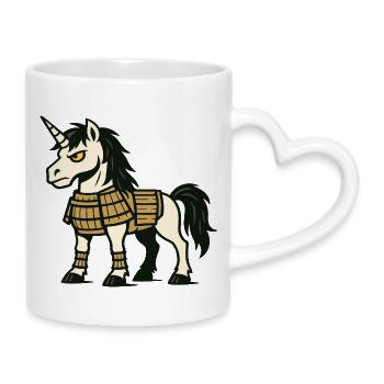 Combattant licorne samouraï en armure de combat classique - Mug avec anse en forme de cœur - blanc - Droite