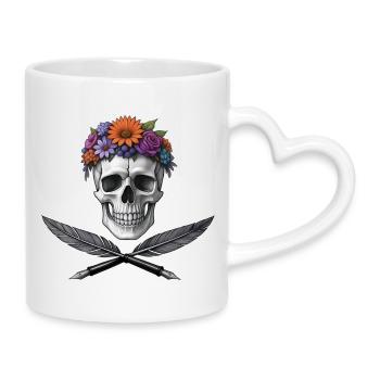 PIRATE-POET – dunkle Hölle - Tasse mit Herzhenkel - Weiß - Rechts