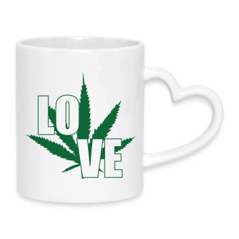 Cannabis - Weed - Legalize - Mug with Heart-Shaped Handle - white - Right