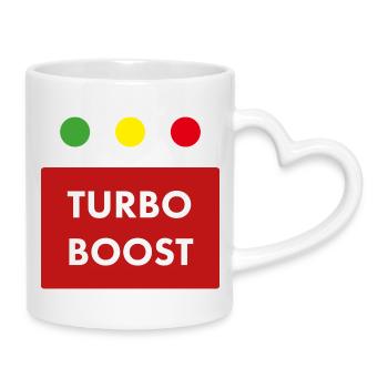 Texte rétro du turbo boost - Mug avec anse en forme de cœur - blanc - Droite