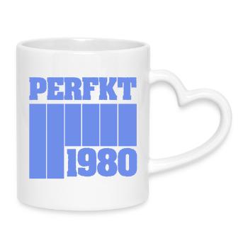 1980 - Mug avec anse en forme de cœur - blanc - Droite