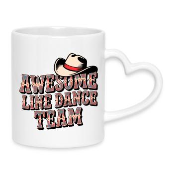 Awesome Line Dance Team - Tasse mit Herzhenkel - Weiß - Rechts