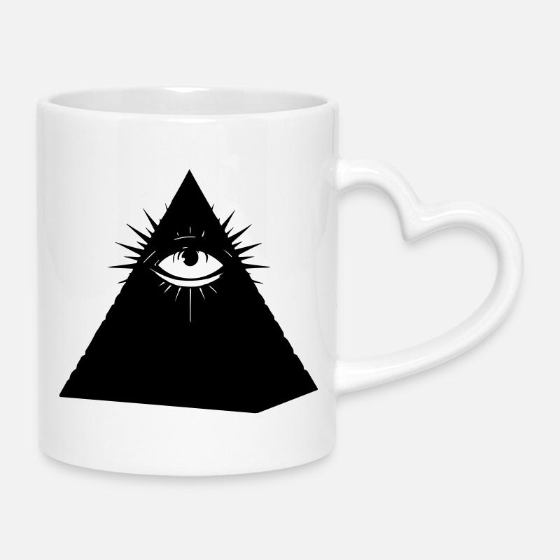 Pyramide des Illuminati - Mug avec anse en forme de cœur - blanc