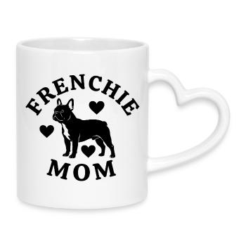 Frenchie_MomFrenchie Mom - Mug with Heart-Shaped Handle - white - Right