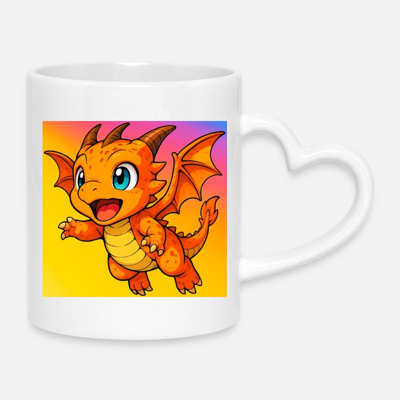 dragon - Mug with Heart-Shaped Handle - white