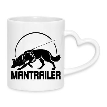 Chien de recherche BORDER Collie MANTRAILER - Mug avec anse en forme de cœur - blanc - Droite