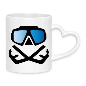 Tauchen - Tasse mit Herzhenkel - Weiß - Rechts