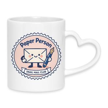 Papiermensch | Snail Mail Club - Tasse mit Herzhenkel - Weiß - Rechts