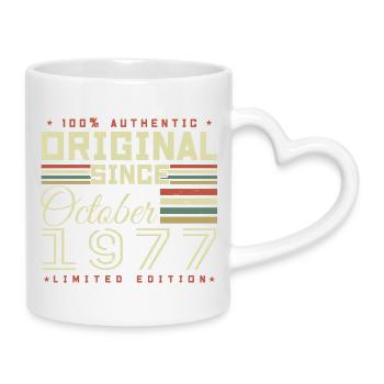 légendaire Depuis Octobre 1977 | octobre 1977 - Mug avec anse en forme de cœur - blanc - Droite