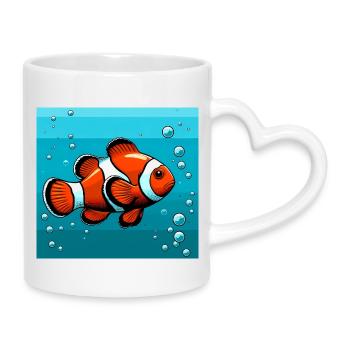 Clownfisch - Tasse mit Herzhenkel - Weiß - Rechts