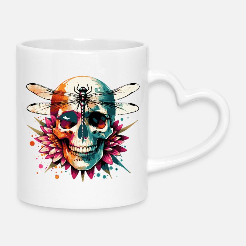 Crâne mystique - Mug avec anse en forme de cœur - blanc