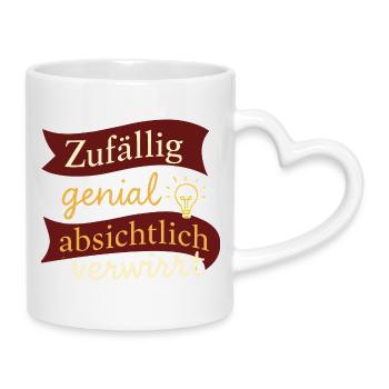 Accidentellement brillant – intentionnellement confus - Mug avec anse en forme de cœur - blanc - Droite